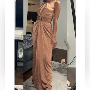 Fame and Partners Rose gold Demeter dress